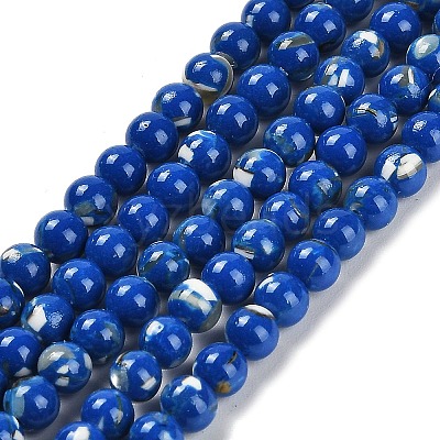 Assembled Synthetic Stone and Trochus Shell Beads Strands G-B128-08A-05-1