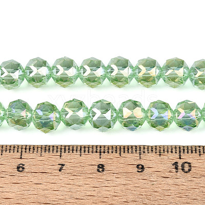 AB Color Plated Transparent Glass Round Beads Strands EGLA-T029-8mm-12T-09-1