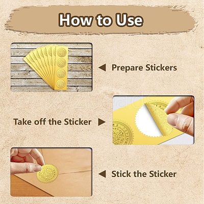 Plastic Self Adhesive Gold Foil Embossed Stickers DIY-WH0211-413-1