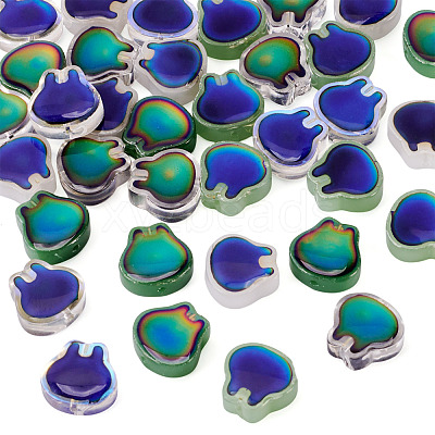 40Pcs 5 Colors Two Tone Glass Beads GLAA-TA0003-37-1