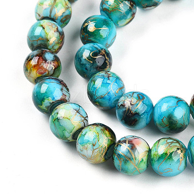 Baking Paint Glass Beads X1-DGLA-N003-10mm-B08-1