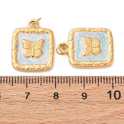 304 Stainless Steel Enamel Pendants STAS-U061-37G-A05-1