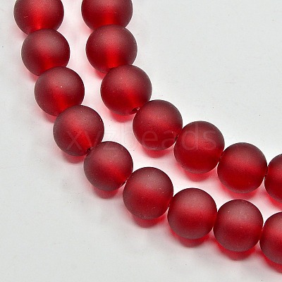 Baking Paint Transparent Glass Bead Strands X-GLAA-S031-8mm-14-1