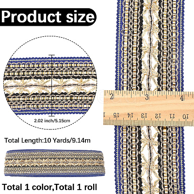 10 Yards Ethnic Style Polyester Ribbon for Sewing Decoration OCOR-CY0001-86D-1
