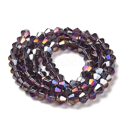 Transparent Electroplate Glass Beads Strands EGLA-A039-T6mm-B04-1