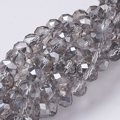 Electroplate Glass Beads Strands GR12MMY-01S-1