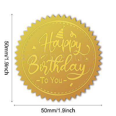 Self Adhesive Gold Foil Embossed Stickers DIY-WH0211-375-1