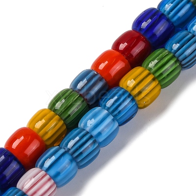 Handmade Lampwork Chevron Beads Strands X-LAMP-K041-01B-03-1