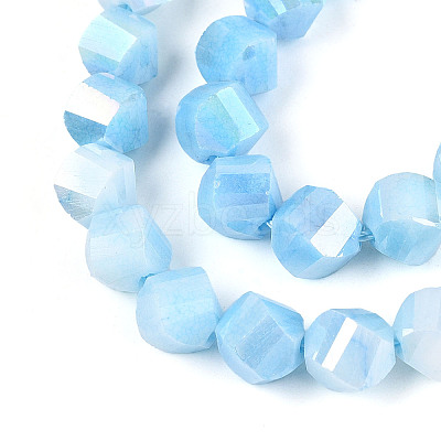 Anti-Tarnish Electroplate Glass Beads Strands GLAA-T025-8mm-14B-1