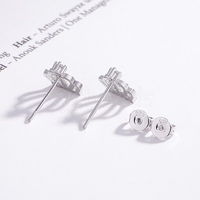 Brass Stud Earrings EJEW-BB61232-A-1