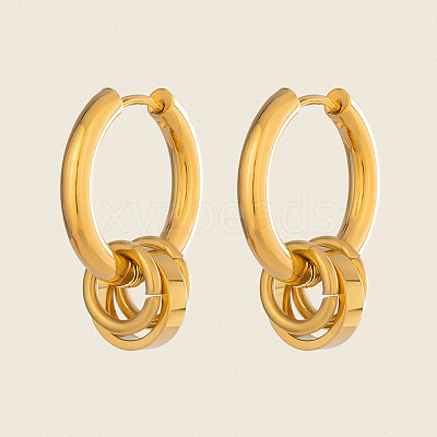 304 Stainless Steel Hoop Dangle Earrings for Women DP9089-1-1