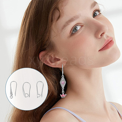 36Pcs 6 Style Brass Earring Hooks KK-FH0006-37-1