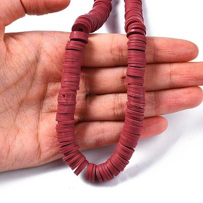 Flat Round Handmade Polymer Clay Beads CLAY-R067-10mm-29-1