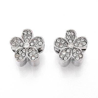 Alloy Rhinestone European Beads FIND-N009-15P-1