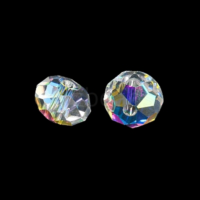 Transparent Electroplate Glass Beads GLAA-L046-02E-1