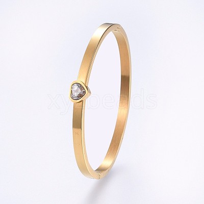 304 Stainless Steel Bangles BJEW-P222-08G-1