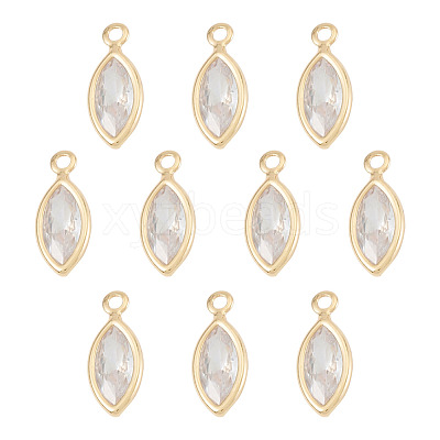 10Pcs Brass Micro Pave Cubic Zirconia Horse Eye Charms KK-TADJ0001-26-1