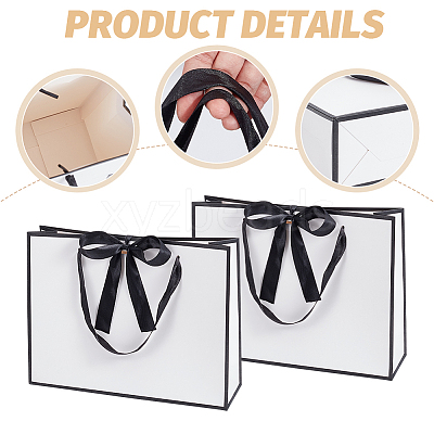 Rectangle Paper Storage Bags with Handle ABAG-WH0038-56-1