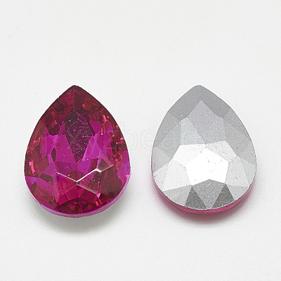 Pointed Back Glass Rhinestone Cabochons RGLA-T081-20x30mm-09-1