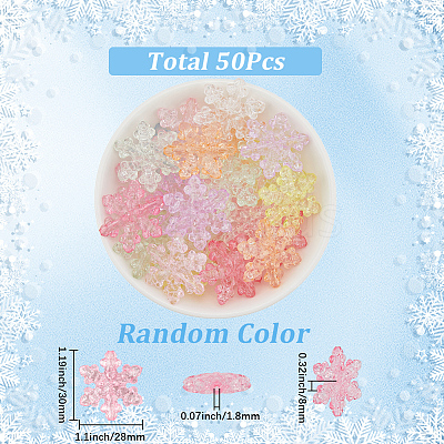 50Pcs Transparent Crackle Acrylic Beads OACR-SP0002-07-1