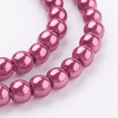 Eco-Friendly Dyed Glass Pearl Round Beads Strands HY-A002-4mm-RB027-1