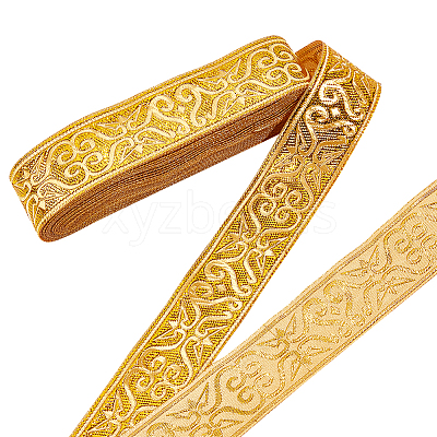 Ethnic Embroidery Polyester Flat Ribbons OCOR-WH0060-37A-1