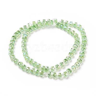 Electroplate Transparent Glass Beads Strands EGLA-H101-03G-1