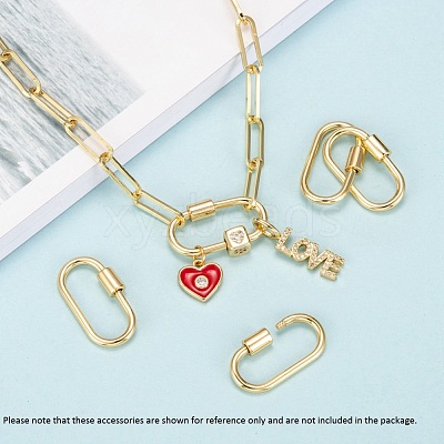 Brass Screw Carabiner Lock Charms KK-T047-07G-1