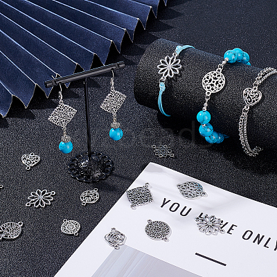 120Pcs 13 Styles Tibetan Style Alloy Links/Connectors Charm Sets TIBE-PH0002-49-1