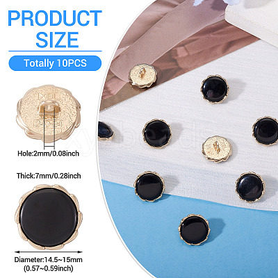 10Pcs Alloy Resin Shank Buttons BUTT-TA0001-36B-1