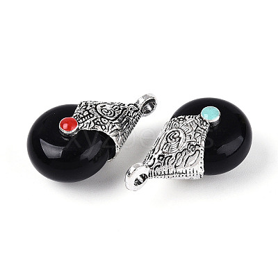 Tibetan Style Resin Pendants RESI-T022-16K-1