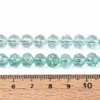 Crackle Transparent Glass Beads Strands GLAA-N063-8mm-03-1