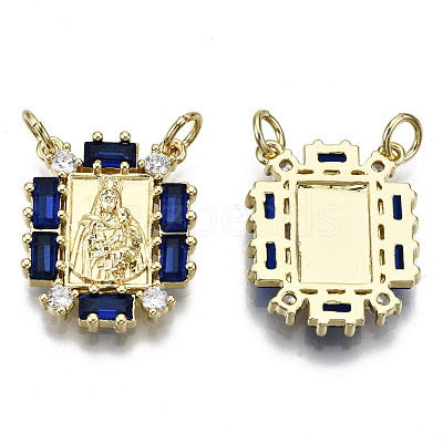 Brass Micro Pave Cubic Zirconia Pendant Link ZIRC-S067-095A-NF-1