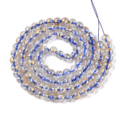 Crackle Transparent Glass Beads Strands GLAA-N030-8mm-01D-1