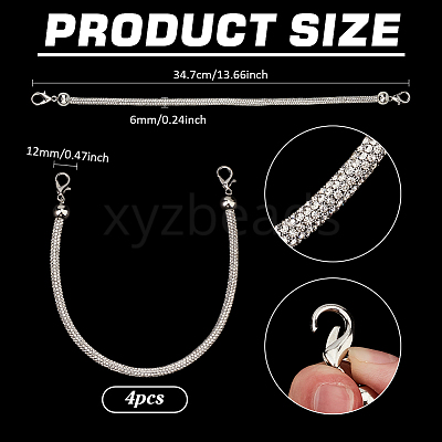 4Pcs Alloy Rhinestone Mobile Straps AJEW-PH0007-74C-1