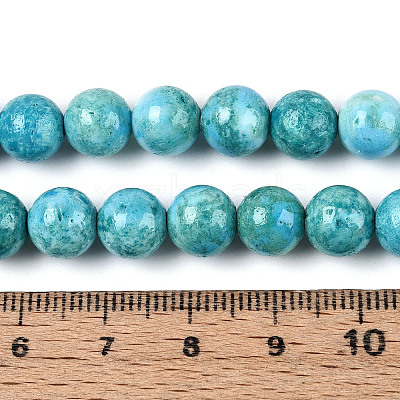 Dyed Synthetic Fossil Beads Strands G-T139-8mm-66F-1
