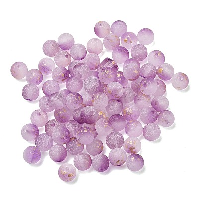 Frosted Transparent Glass Beads GLAA-A045-04E-1