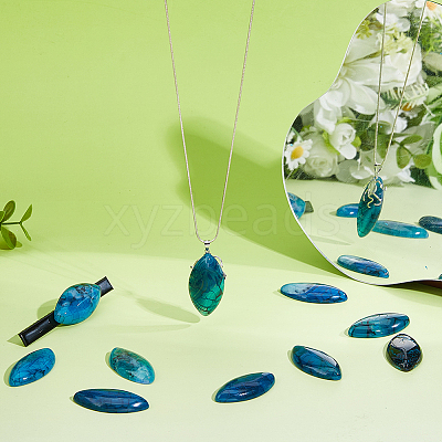 10Pcs Natural Agate Cabochons G-FH0002-65A-1