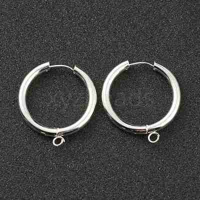201 Stainless Steel Huggie Hoop Earring Findings STAS-P283-01M-S-1