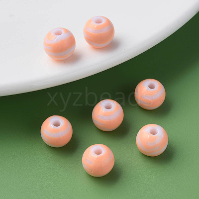 Opaque Striped Acrylic Beads MACR-S373-27D-08-1
