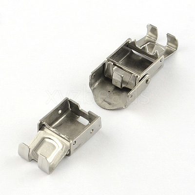 Tarnish Resistant Smooth Surface 201 Stainless Steel Watch Band Clasps STAS-R063-86-1