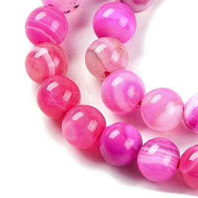 Natural Striped Agate/Banded Agate Beads Strands X-G-H037-A02-02-1
