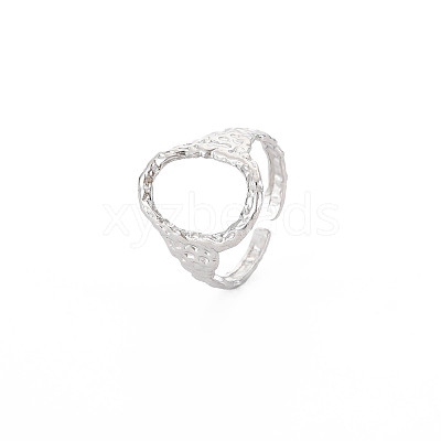 Non-Tarnish 304 Stainless Steel Open Oval Wide Cuff Ring for Women LS-RJEW-S405-167P-1