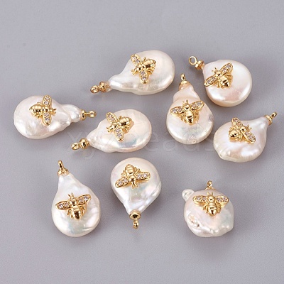 Natural Cultured Freshwater Pearl Pendants X-PEAR-F008-37G-1