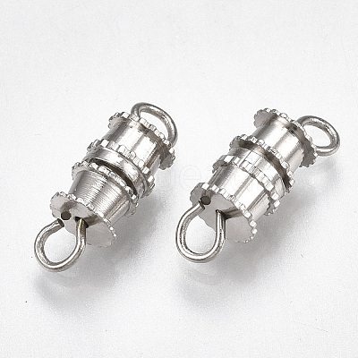 Brass Screw Clasps with Rings KK-T007-28P-NF-1