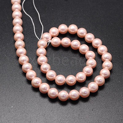 Shell Pearl Beads Strands BSHE-E008-8mm-13-1