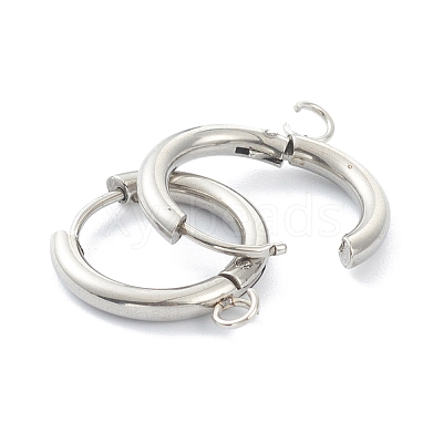 Tarnish Resistant 201 Stainless Steel Huggie Hoop Earring Findings STAS-P283-01D-P-1
