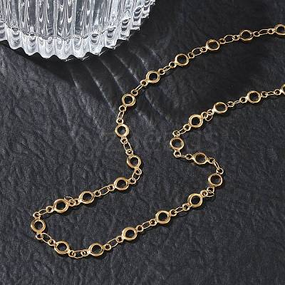 304 Stainless Steel Ring Link Chain Necklaces SA-CBA2696-02G-1