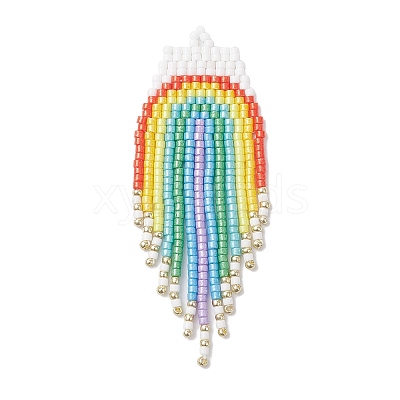 Glass Seed Beaded Big Pendants PALLOY-MZ00915-1