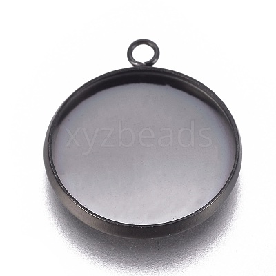 304 Stainless Steel Pendant Cabochon Settings STAS-G127-13-16mm-B-1